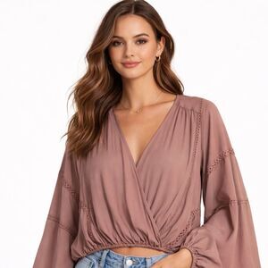 Mustard Seed Blouse Women's Size S Purple Oversized Boho